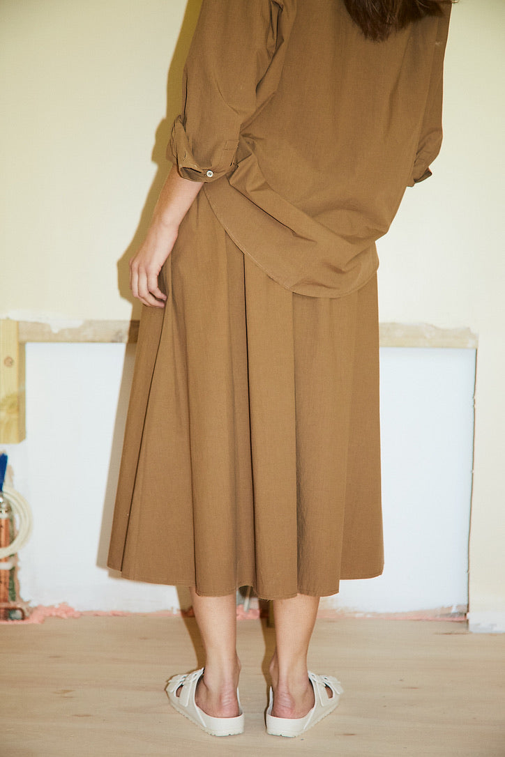 Japanese cotton skirt in Khaki.