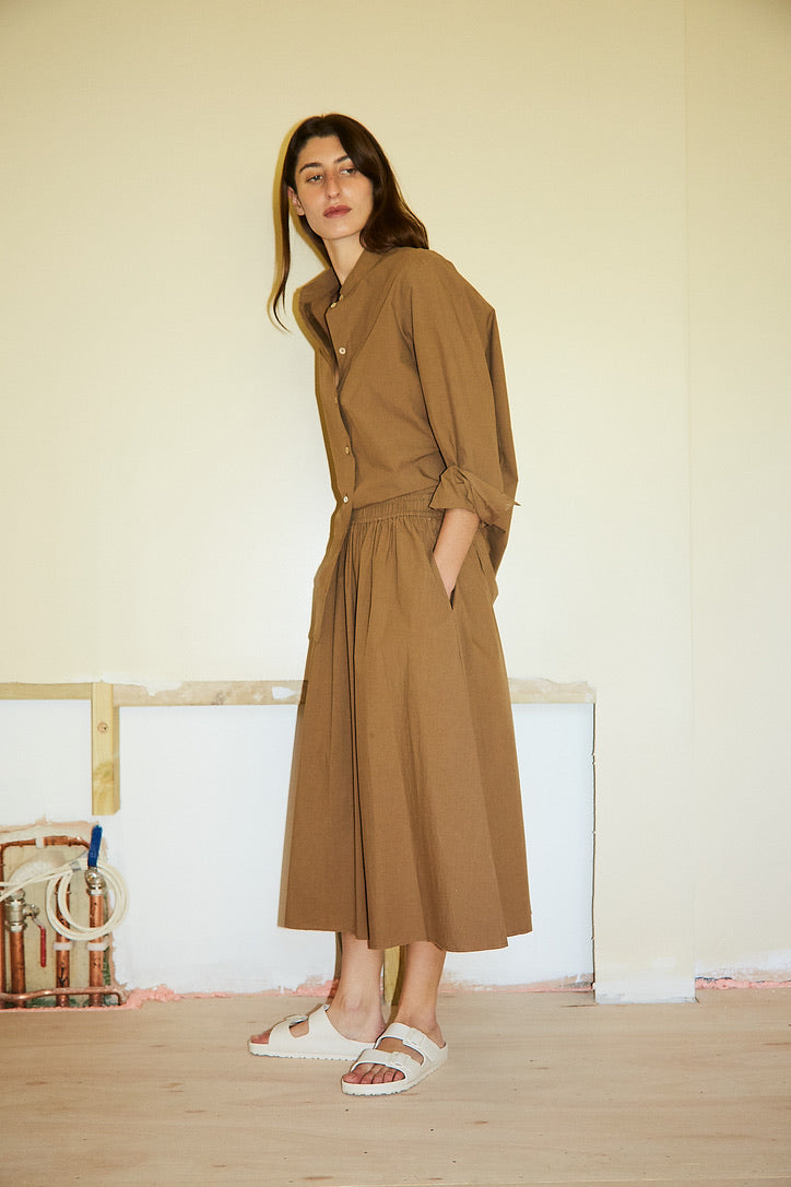 Japanese cotton skirt in Khaki.