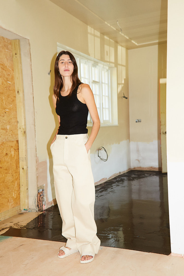 Selvedge Denim Work Jean, Cream.