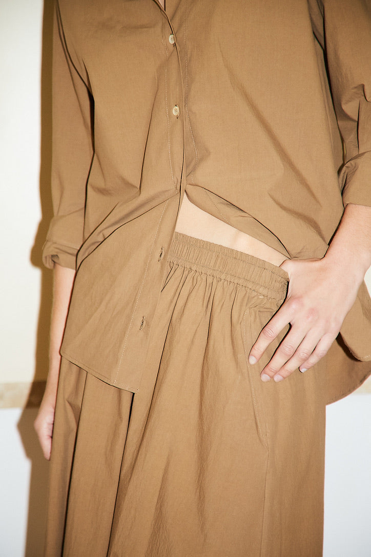 Japanese cotton skirt in Khaki.