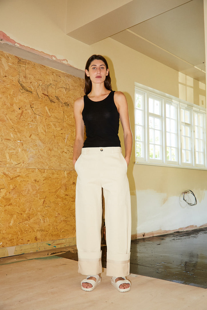 Selvedge Denim Work Jean, Cream.