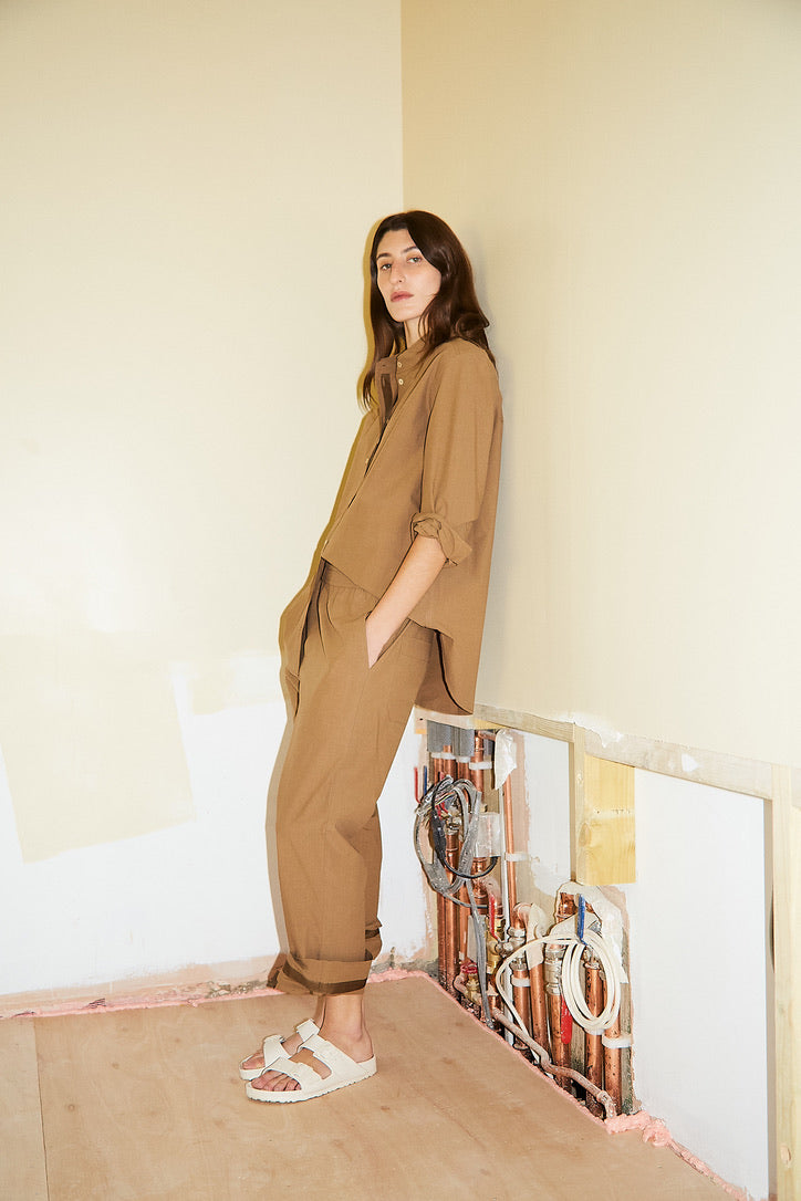 Japanese cotton Shirt in Khaki.