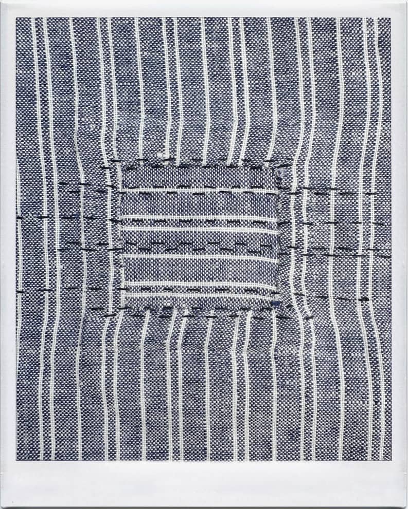 Patch, reversible with running stitch.