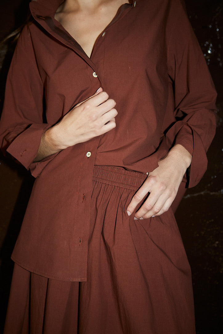 Japanese cotton skirt in Pinot.