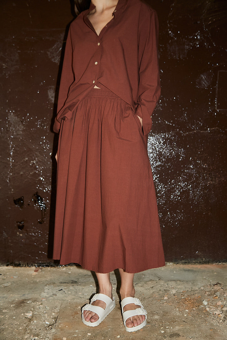 Japanese cotton skirt in Pinot.