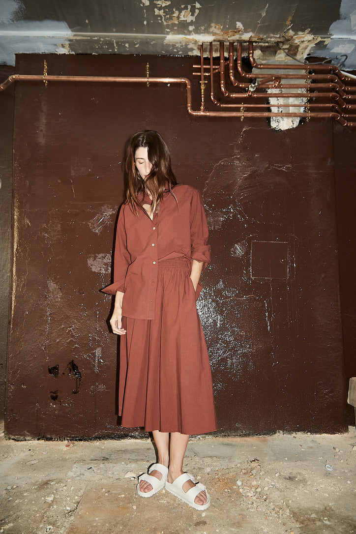 Japanese cotton Shirt in Pinot.