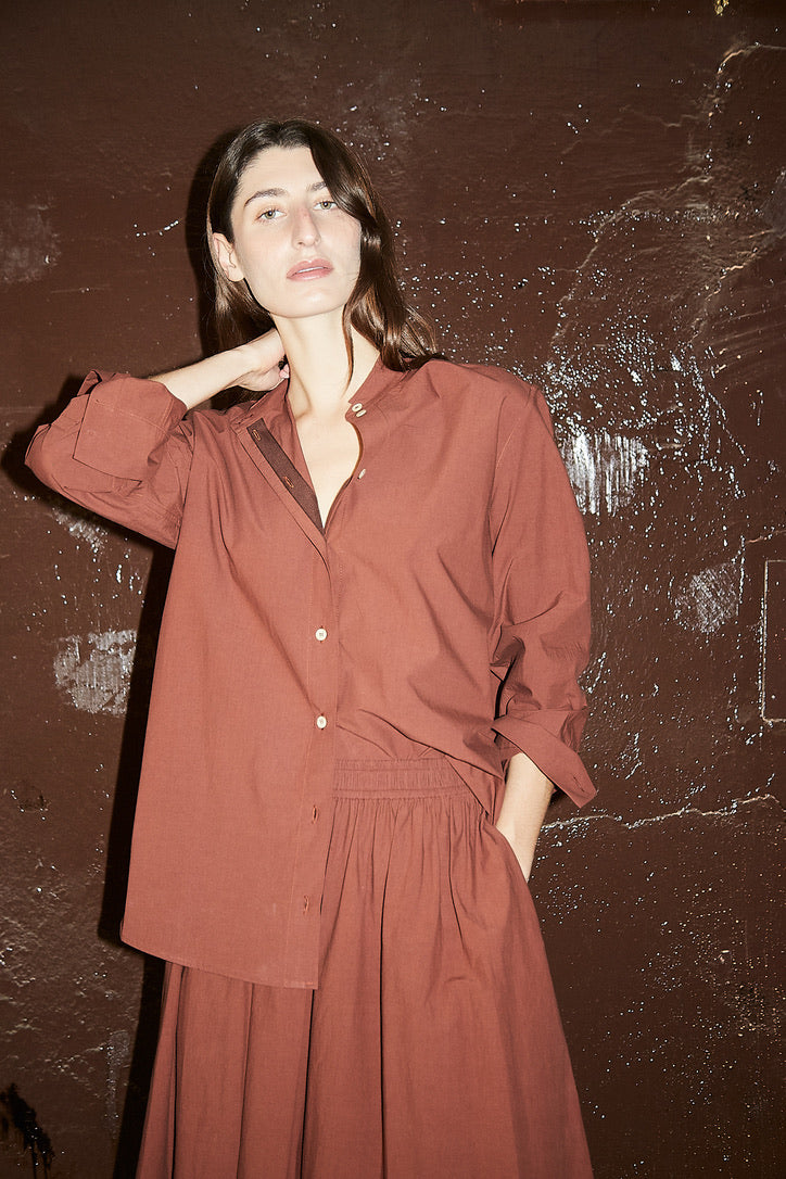 Japanese cotton Shirt in Pinot.